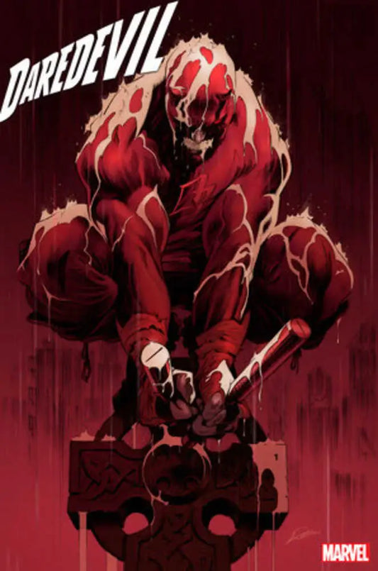 Red demonic figure from Daredevil #1 Alex Lozano Foil Variant for trading cards