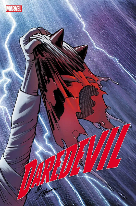 Daredevil #14 comic book cover with silhouette and lightning for trading cards collectors