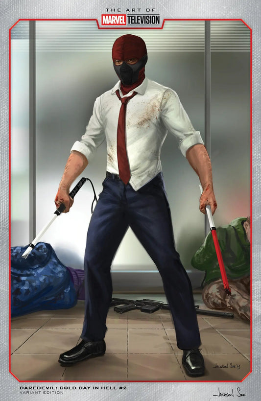 Daredevil in business attire from Daredevil Cold Day by Jackson Sze Marvel Television Variant
