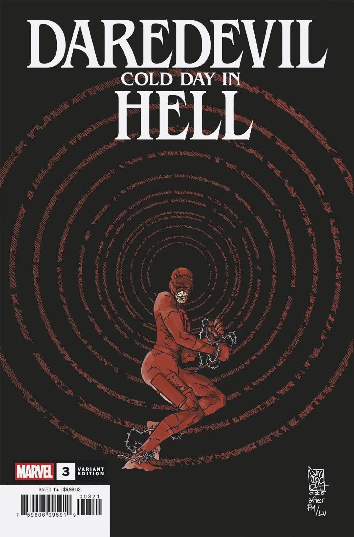 Daredevil comic book Cold Day in Hell #3 Giuseppe Camuncoli Variant with chained Daredevil