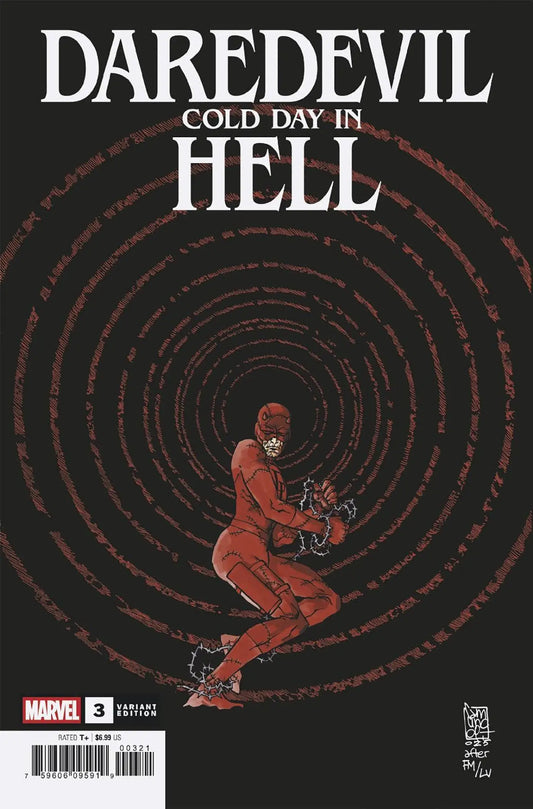 Daredevil comic book Cold Day in Hell #3 Giuseppe Camuncoli Variant with chained Daredevil