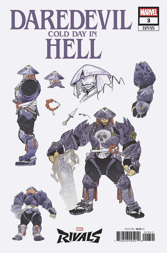 Comic book cover featuring Daredevil Cold Day in Hell character designs by Peach Momoko Marvel
