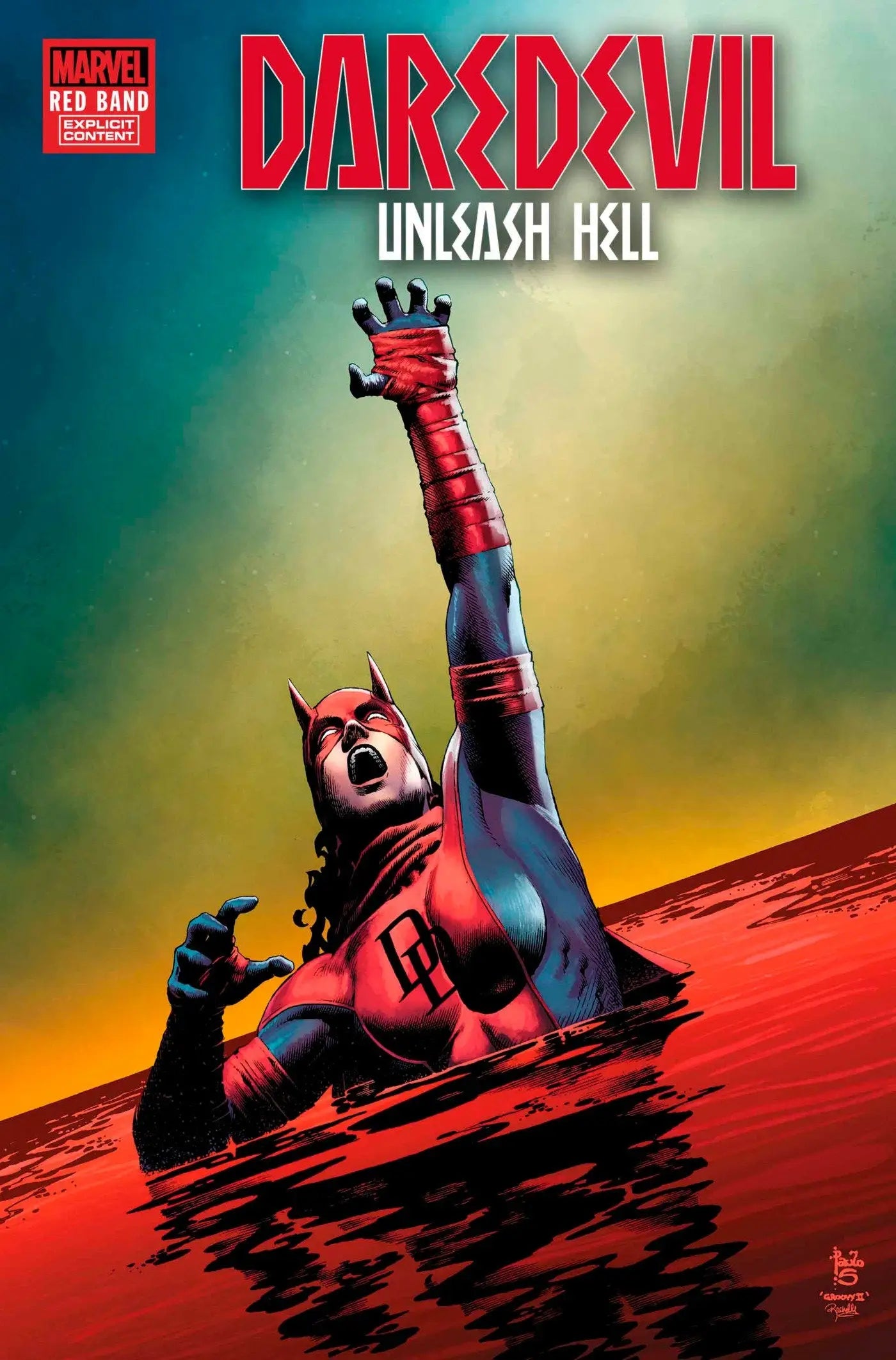 Daredevil Unleash Hell comic book cover from Daredevil Unleash Hell series in Hell’s Kitchen