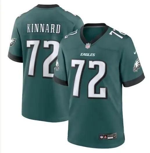 Green Philadelphia Eagles Darian Kinnard #72 Nike Game Jersey in Midnight Green