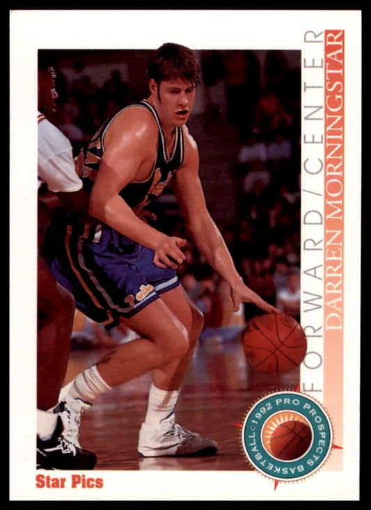Basketball trading card featuring Darren Morningstar from 1992 Star Pics series