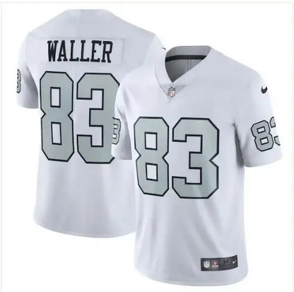 White NFL Darren Waller Las Vegas Raiders jersey with WALLER 83, Nike Alternate Vapor Limited