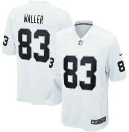 White football jersey with black numbers for Darren Waller Las Vegas Raiders