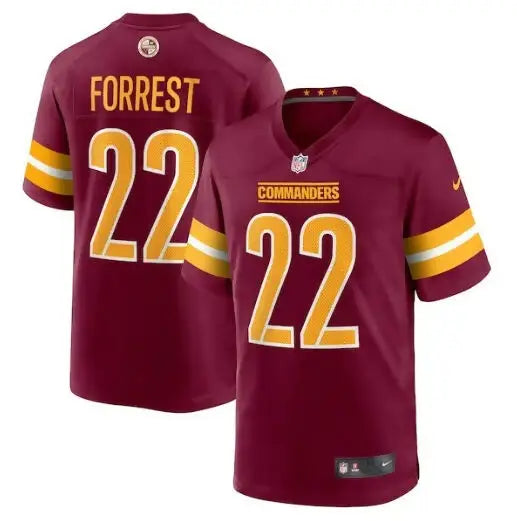 Maroon Washington Commanders Nike Game Player Jersey with gold and white accents