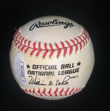 White baseball with red stitching and Darryl Kile signature, Houston Astros memorabilia