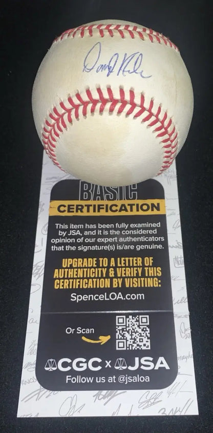 Signed Darryl Kile Houston Astros baseball with JSA certification sticker
