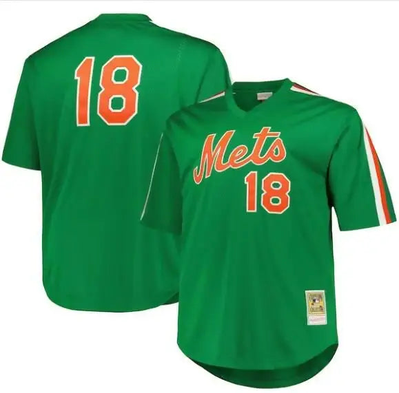 Green Darryl Strawberry New York Mets 1988 Cooperstown Collection Mesh Pullover Jersey