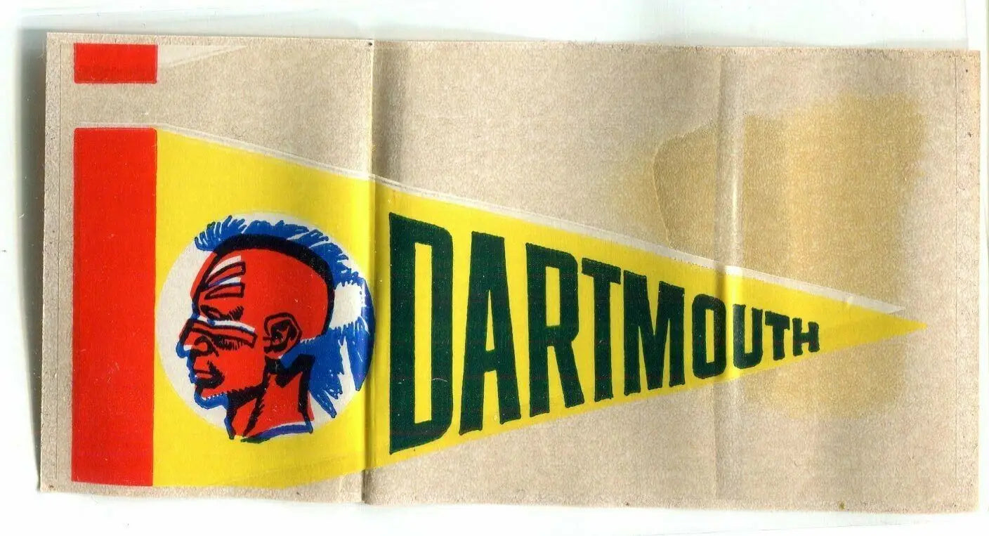 Dartmouth Indians pennant sticker decal featuring Native American head design