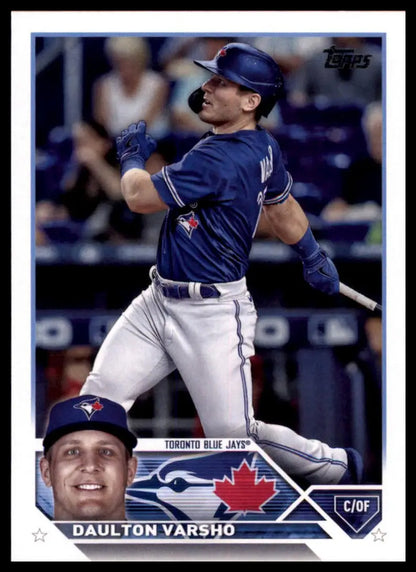 Daulton Varsho baseball card from 2023 Topps #501 Toronto Blue Jays collection