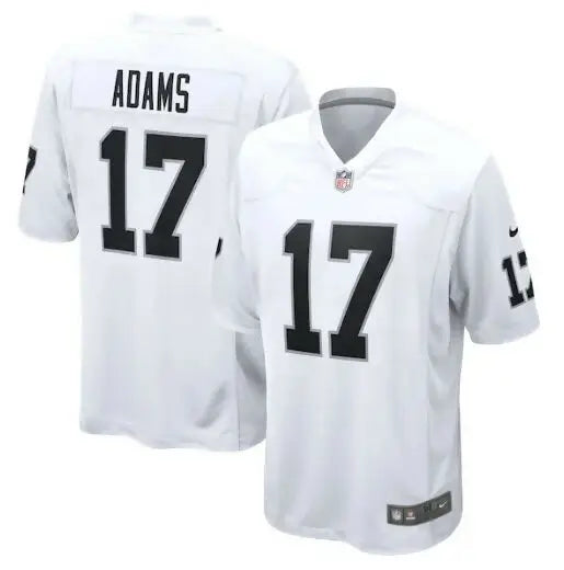 White Davante Adams Las Vegas Raiders football jersey displayed in Davante Adams Las Vegas jersey product