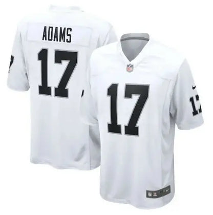 White Davante Adams Las Vegas Raiders football jersey displayed in Davante Adams Las Vegas jersey product