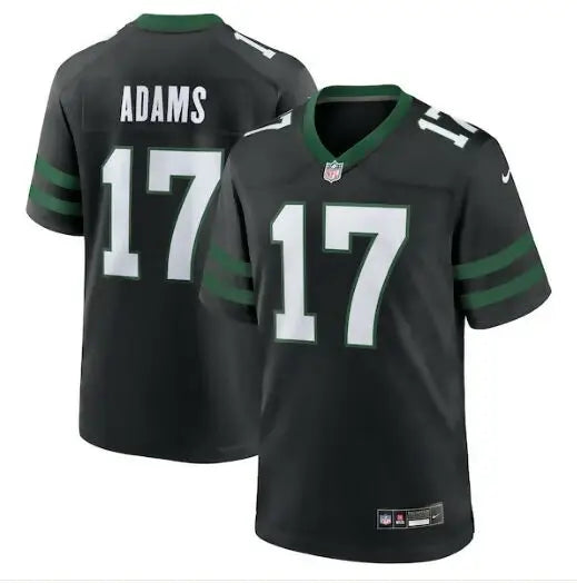 Black Jets Nike Alternate game jersey with green trim and white numbers