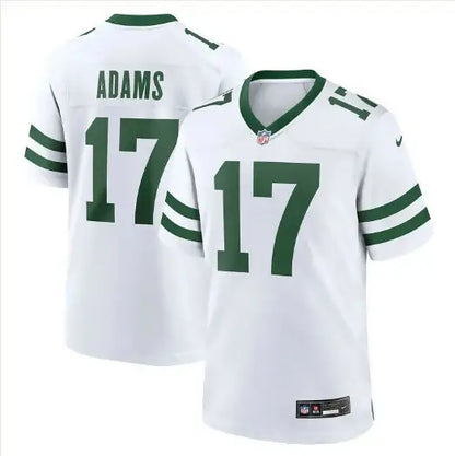 White York Jets Nike football jersey with green stripes and Davante Adams name