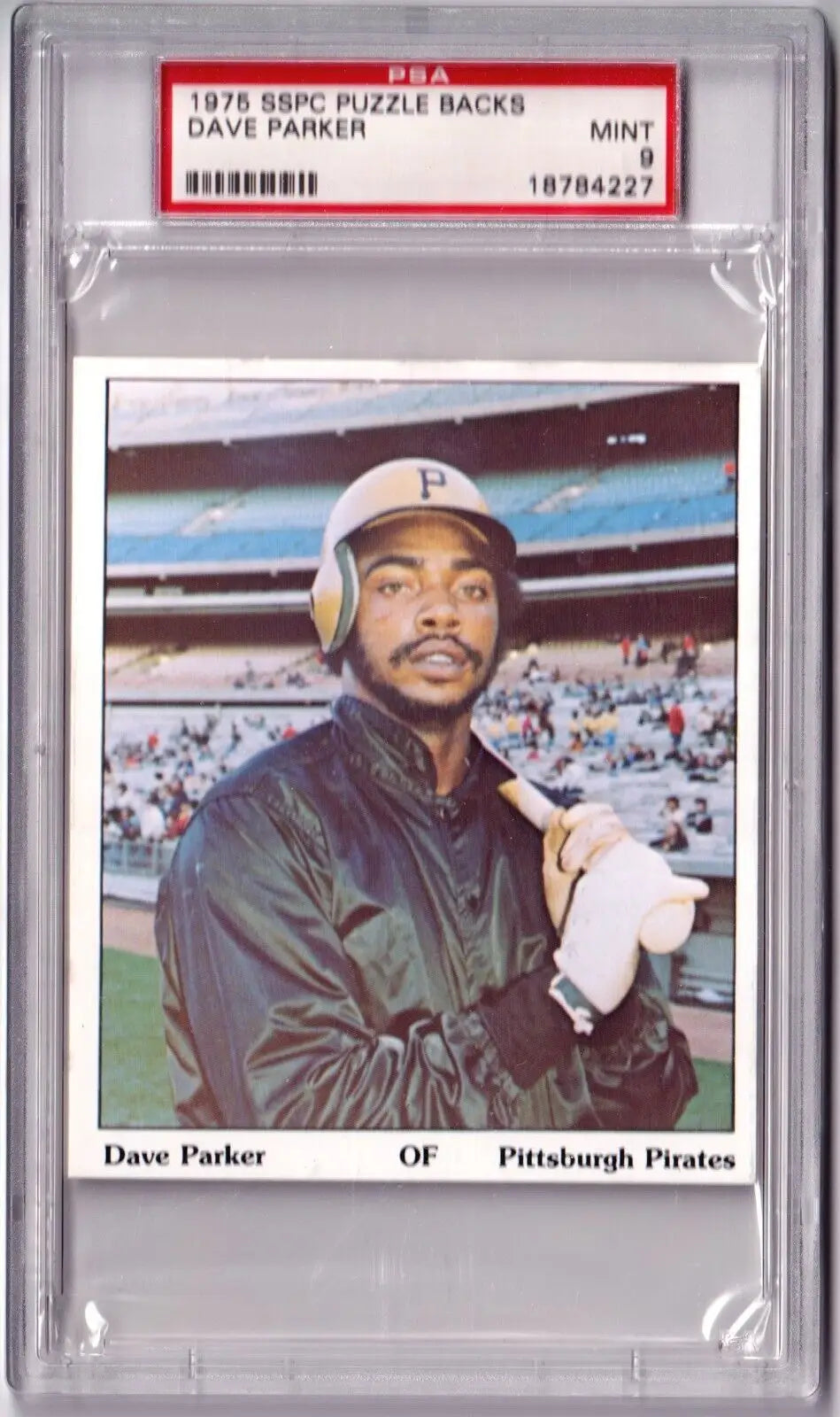 Graded Dave Parker 1975 SSPC baseball card from Columbia Hobby with box free shipping