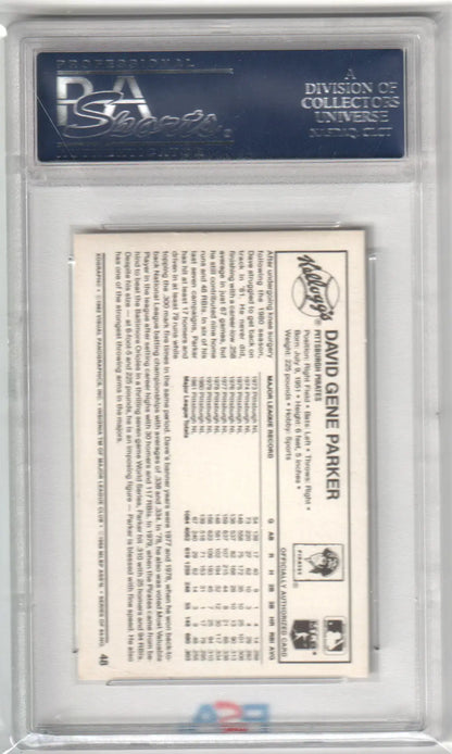 Graded Dave Parker 1982 Kellogg’s 3D Super Stars baseball card PSA 10 GEM MINT