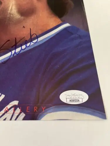 Autographed Dave Stieb Toronto Blue Jays magazine photo page with JSA certification