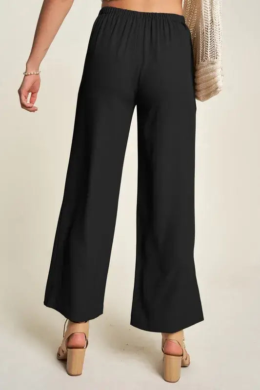 Davi & Dani Wide Leg Mid-Rise Pants