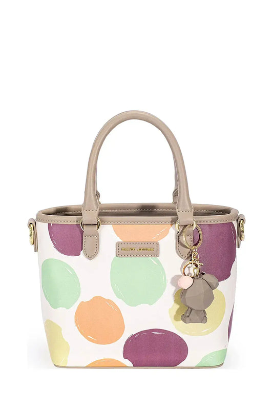 David Jones Colorful Polka Dot Handbag - ALMOND MILK / One Size