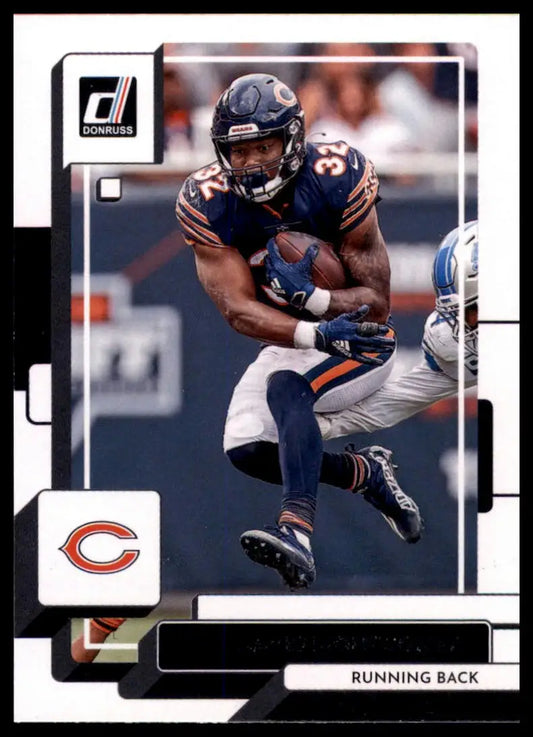 Football trading card featuring David Montgomery from 2022 Donruss Chicago Bears collection