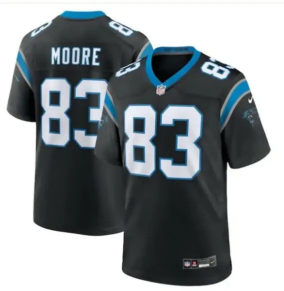 Black Carolina Panthers David Moore Nike Game Jersey with MOORE on the back