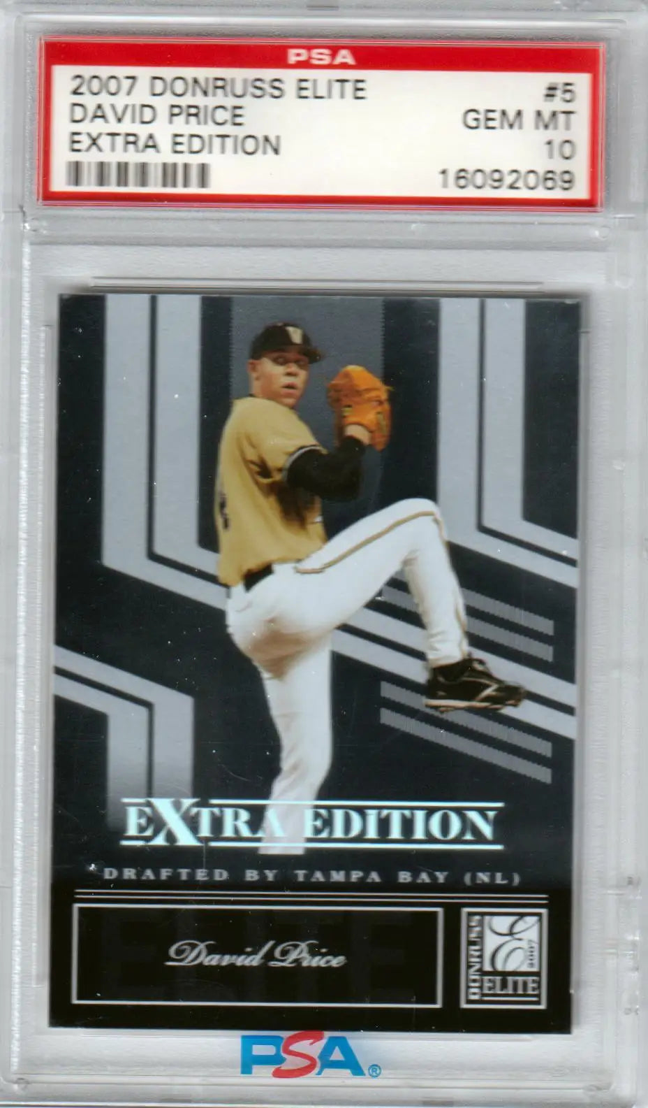 Graded David Price Donruss Elite Extra Edition rookie card PSA 10 GEM MINT