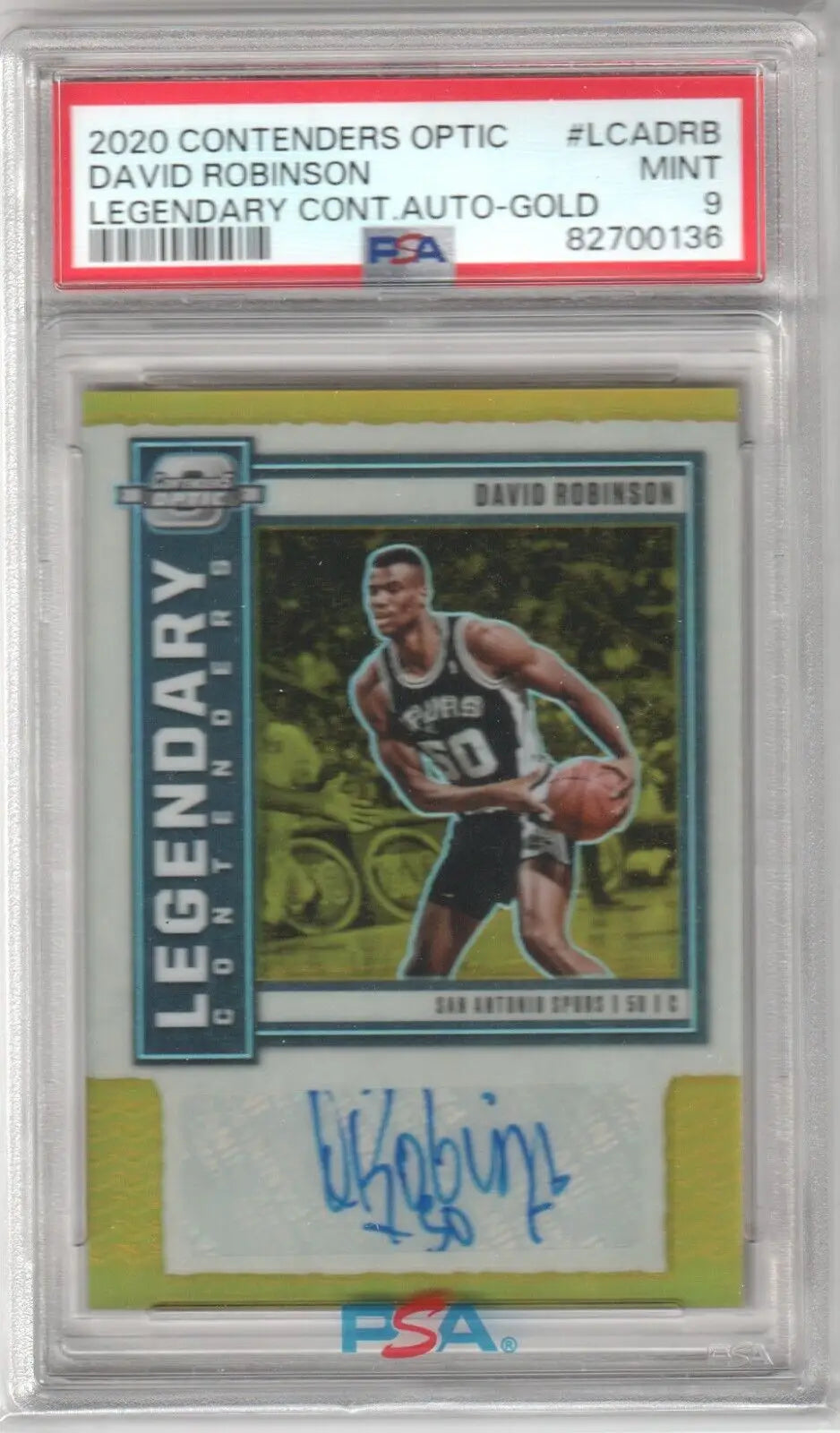 Autographed David Robinson basketball card from Columbia Hobby with box free shipping