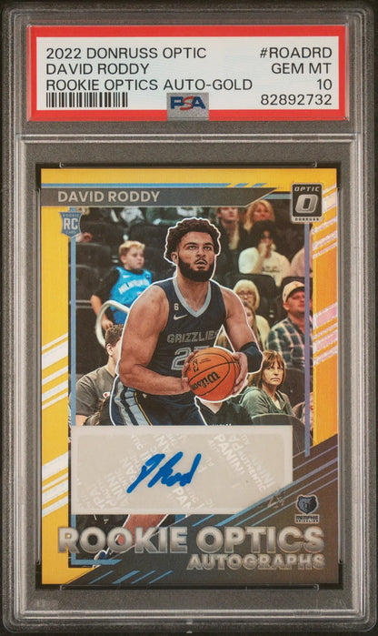 David Roddy 2022 Donruss Optic Gold Autograph Rookie Card PSA 10 Gem Mint