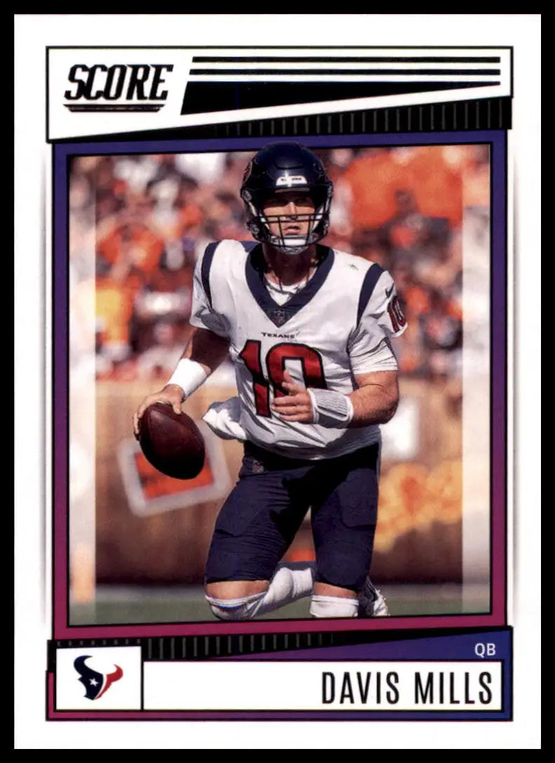 Davis Mills football card from 2022 Score series featuring Houston Texans player