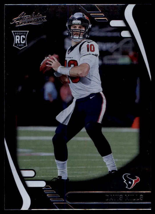 Football rookie card featuring Davis Mills from Panini Absolute 2021 Houston Texans