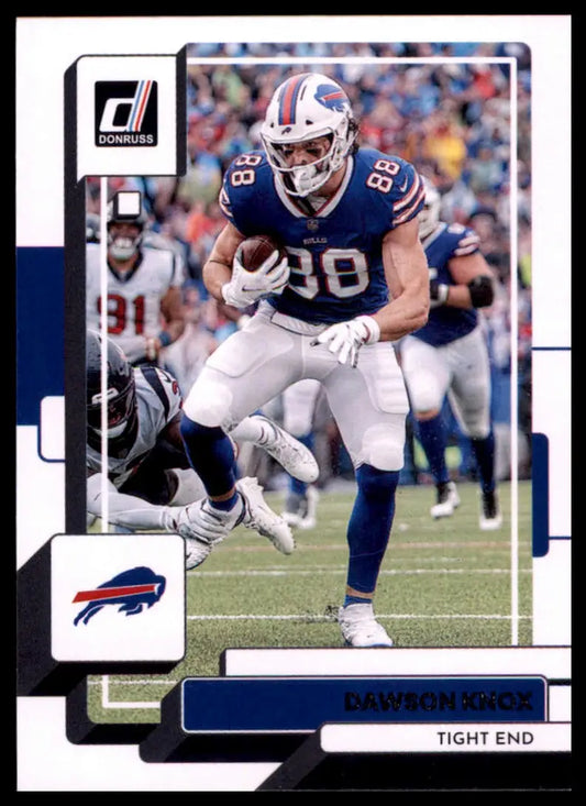 Dawson Knox football card from 2022 Donruss featuring Buffalo Bills player