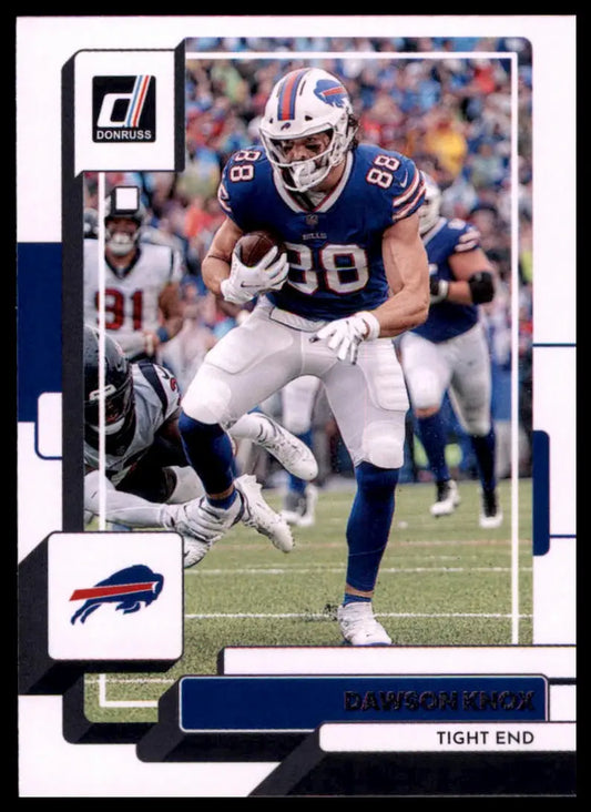 Dawson Knox football card from 2022 Donruss featuring Buffalo Bills player
