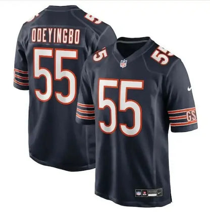 Dark blue Chicago Bears Dayo Odeyingbo NFL football jersey with number 55 on front