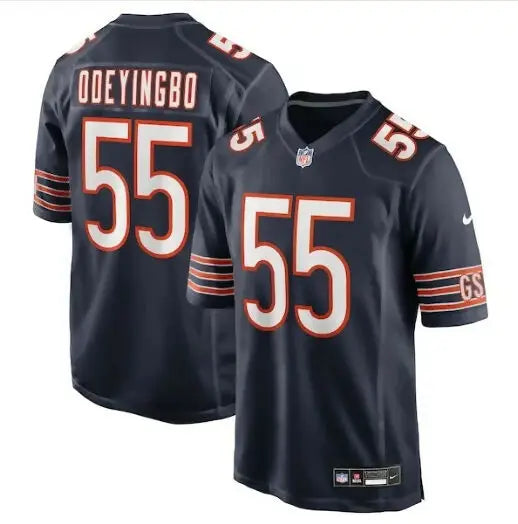 Dark blue Chicago Bears Dayo Odeyingbo NFL football jersey with number 55 on front
