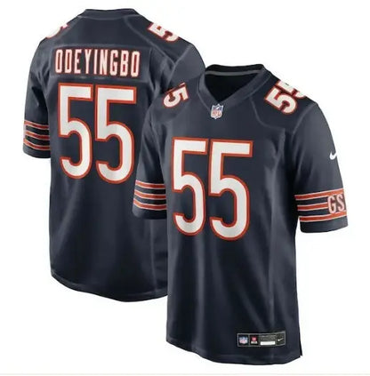 Dark blue Dayo Odeyingbo Chicago Bears Nike football jersey with number 55 on back