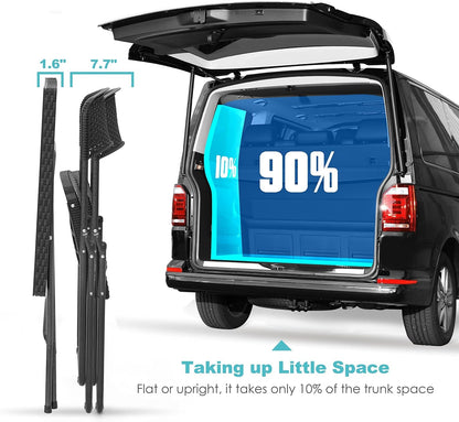 3 Pieces Folding Patio Bistro Set Bistro Table and Chairs Set for Outside, All Weather Small Patio Set for Balcony Porch Backyard, Black-3