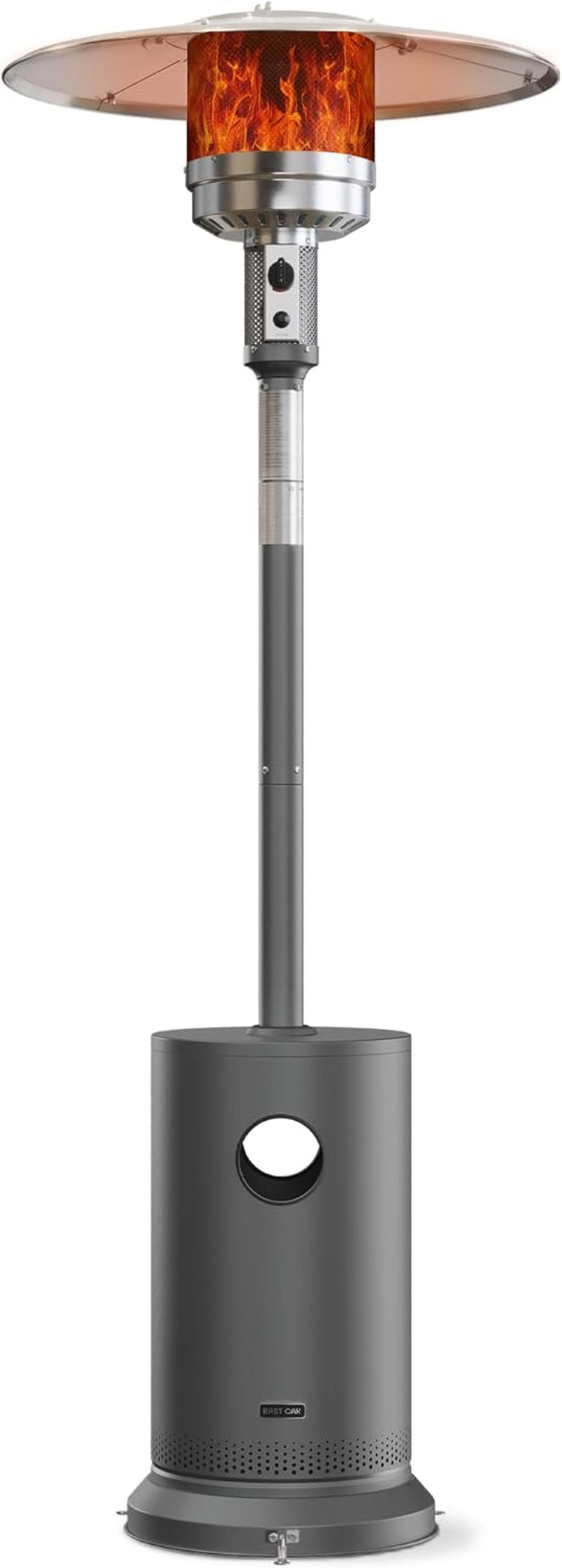 48,000 BTU Patio Heater for Outdoor Use with round Table Design, Double-Layer Stainless Steel Burner and Wheels, Outdoor Patio Heater for Home and Commercial, Gray, 31.9 X 31.9 X 86.6 Inches-0