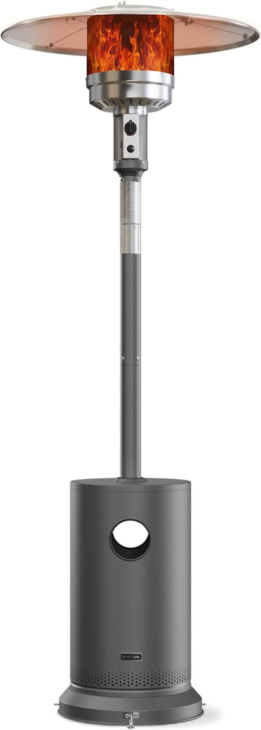 48,000 BTU Patio Heater for Outdoor Use with round Table Design, Double-Layer Stainless Steel Burner and Wheels, Outdoor Patio Heater for Home and Commercial, Gray, 31.9 X 31.9 X 86.6 Inches-0