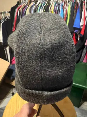 Dark gray Batman beanie hat with folded brim, perfect Batman beanie hat accessory