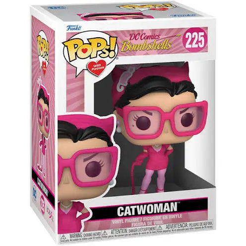 Funko Pop DC Comics Bombshells Catwoman figure in pink outfit and glasses