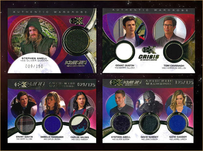 Crisis on Infinite Earths wardrobe cards from DC Comics CZX Super Premium Card Box