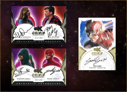 Autographed Crisis on Infinite Earths trading cards in DC Comics CZX Super Premium box