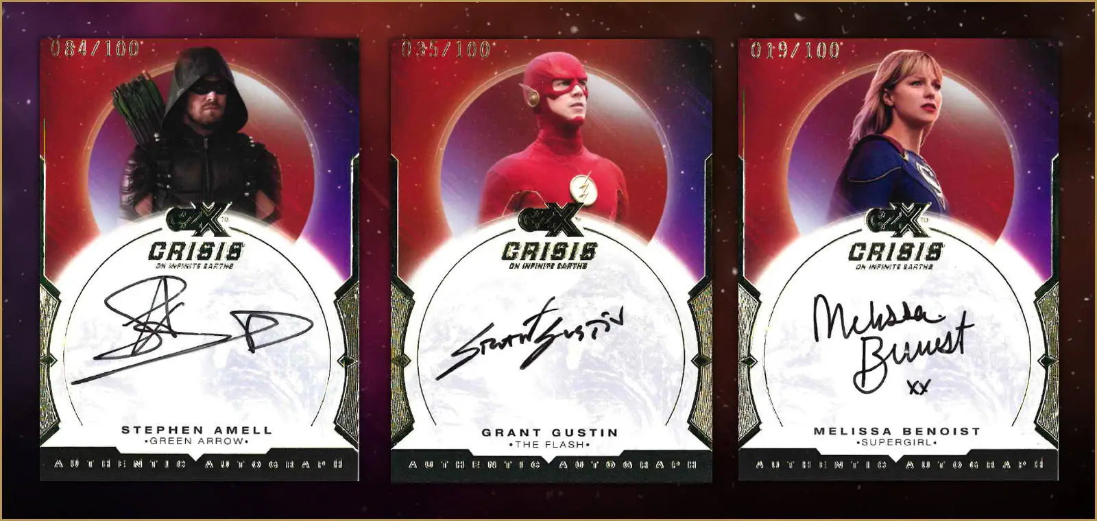 Signed Crisis on Infinite Earths sketch cards in DC Comics CZX Super Premium Card Box