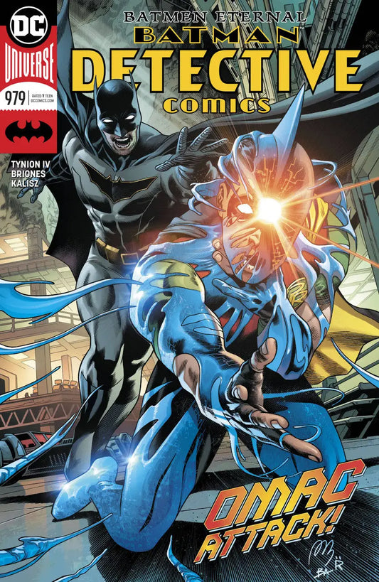 Comic book cover of Detective Comics #979 featuring Batman and a blue-costumed superhero