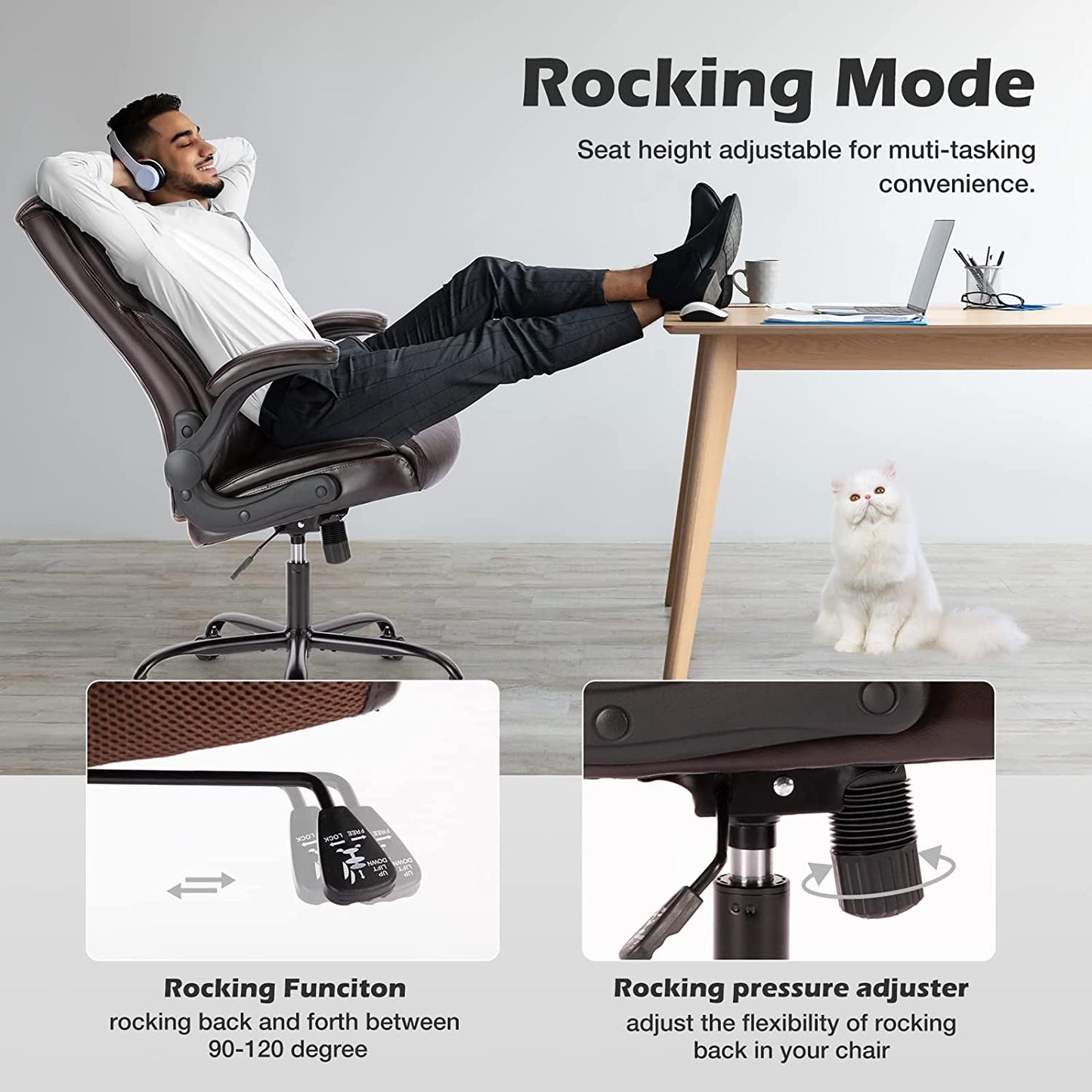 Ergonomic Executive Chair with High Back Support-4