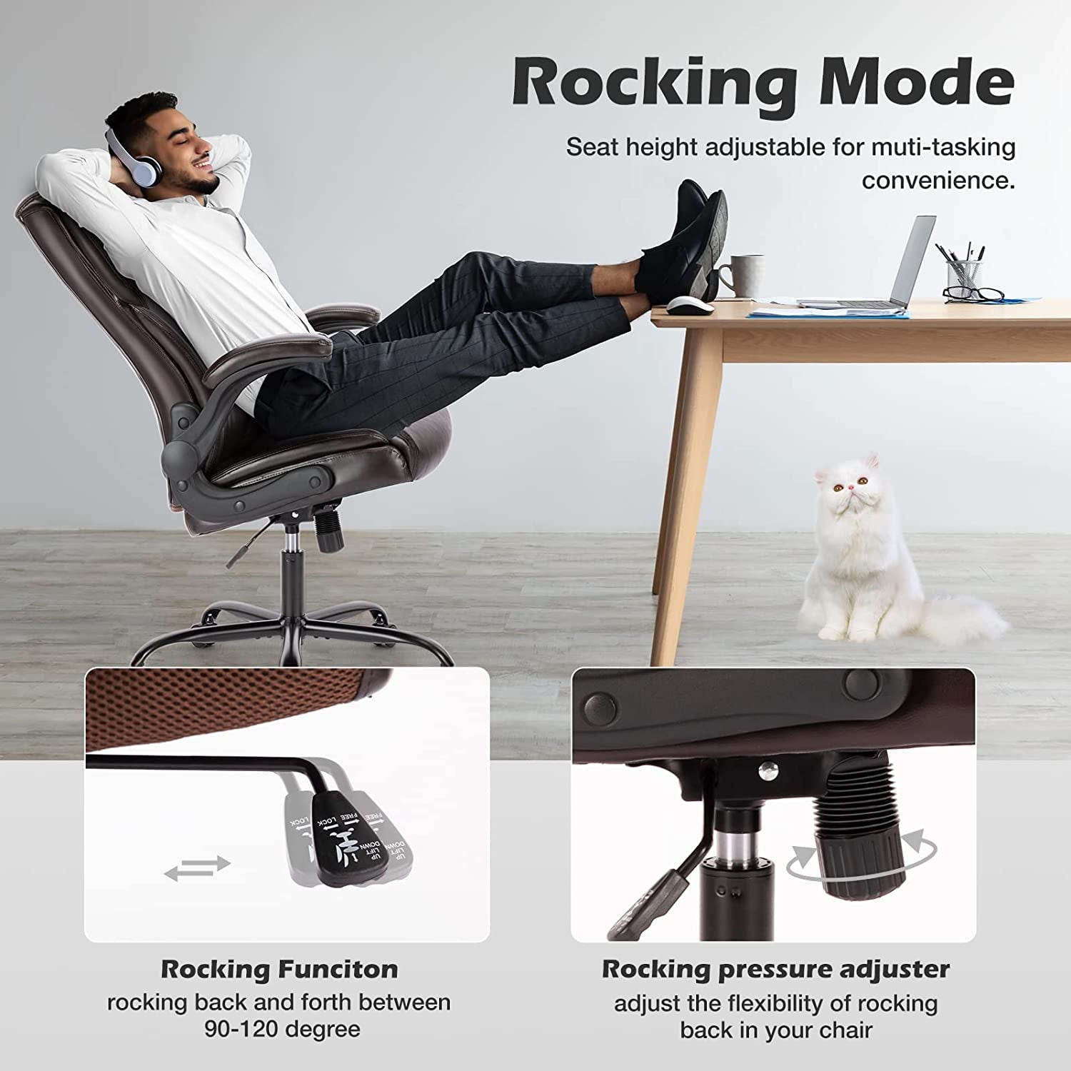 Ergonomic Executive Chair with High Back Support-4