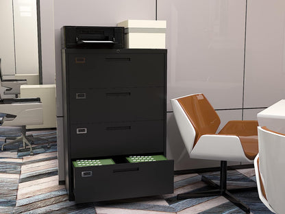 Lockable 4-Drawer Lateral File Cabinet for Office/Home-1